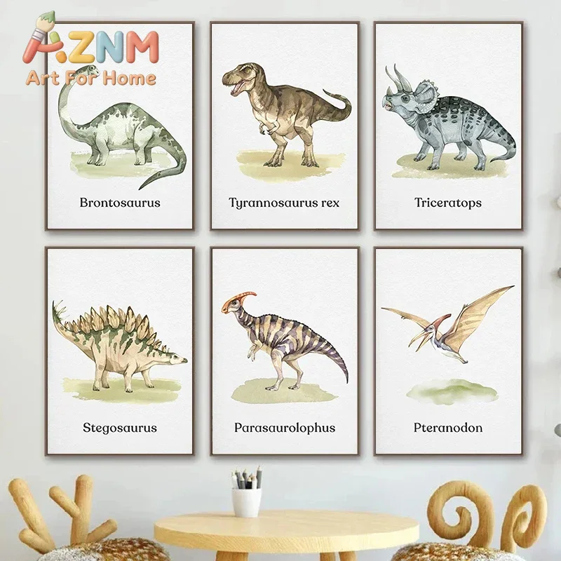 Impresión en lienzo de un dino - Kids Education Name reseña y precio