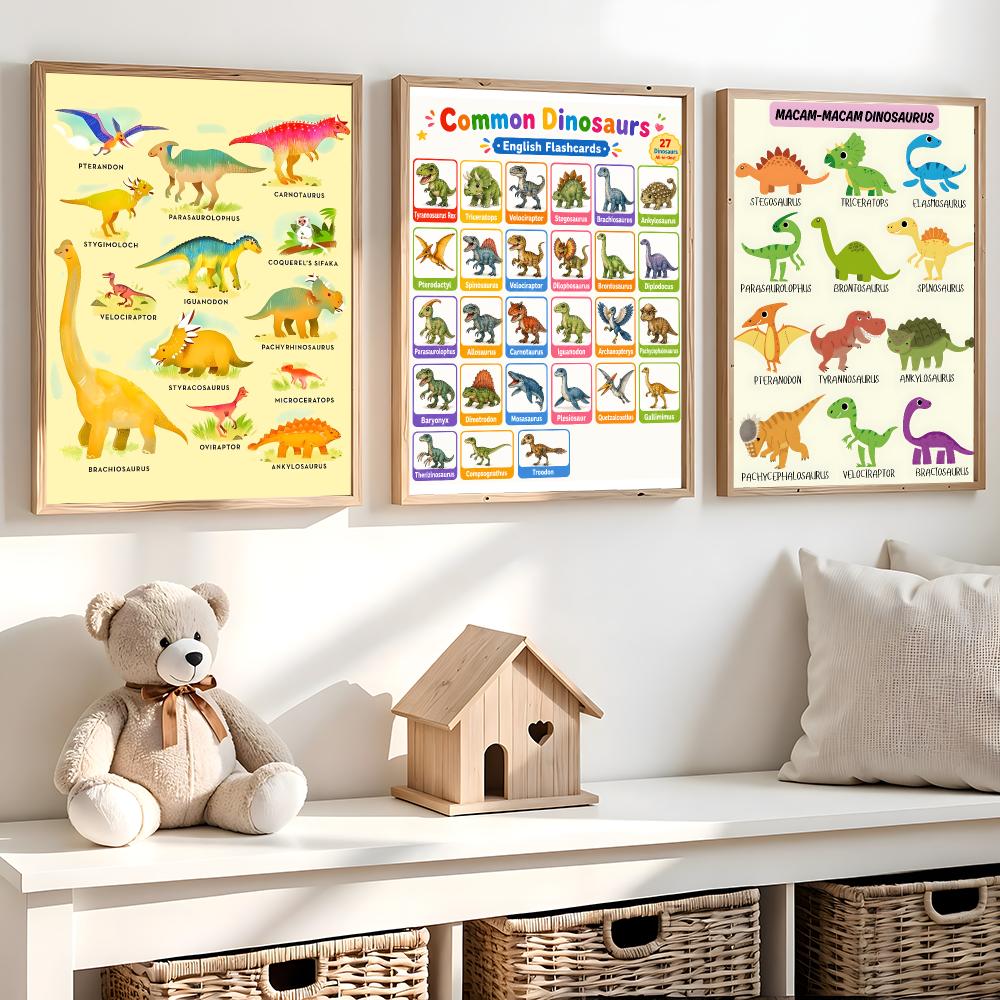 Póster con nombres de dinosaur - Kids Education Name reseña y precio